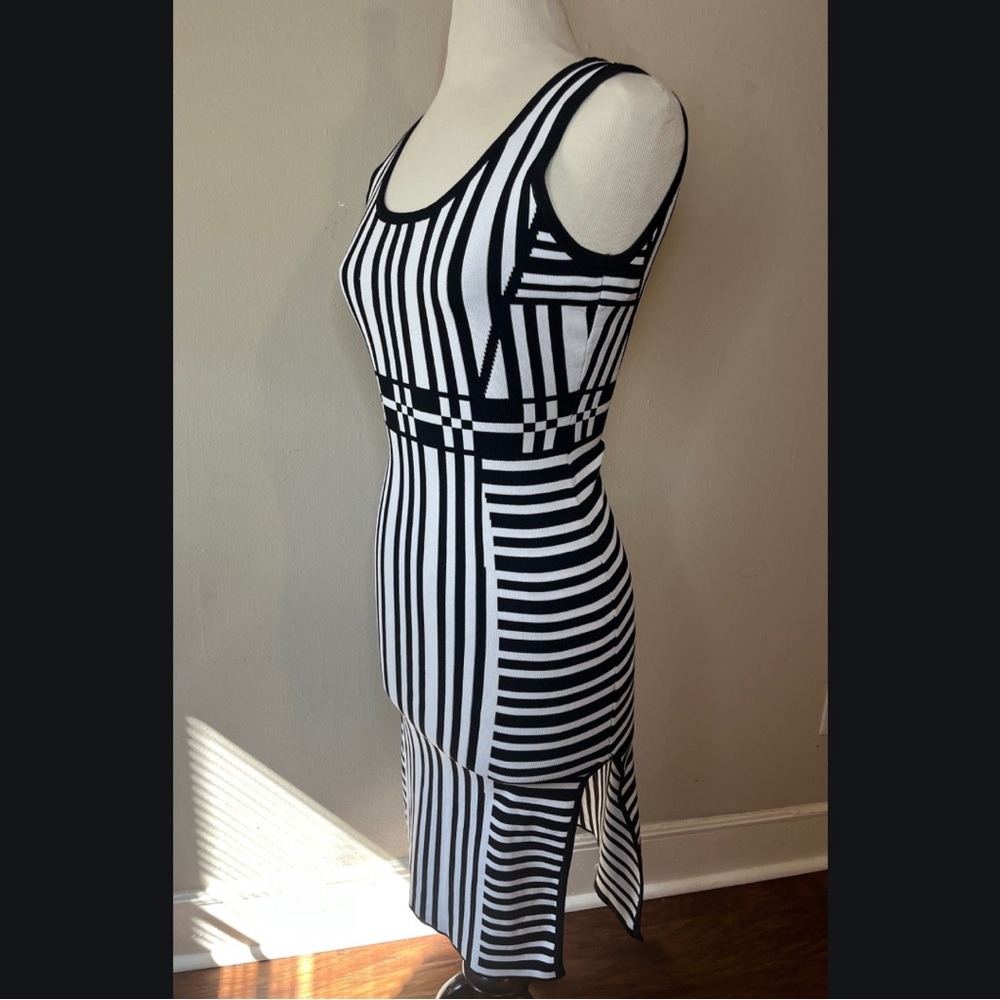WOW Couture Black and White Asymmetrical Dress